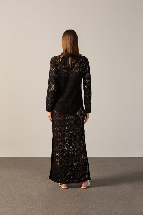 Adriana Degreas Le Sirenuse Lace Long-Sleeved Dress