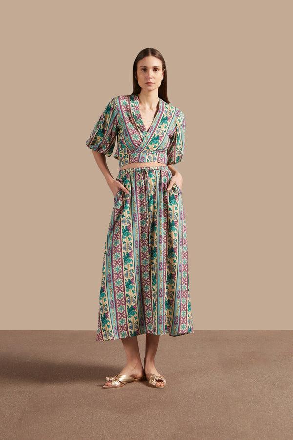 adriana degreas Le Sirenuse Puff-Sleeved Cropped Blouse