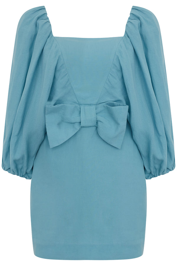 Adriana Degreas Lipstick Solid Puff-Sleeved Short Dress