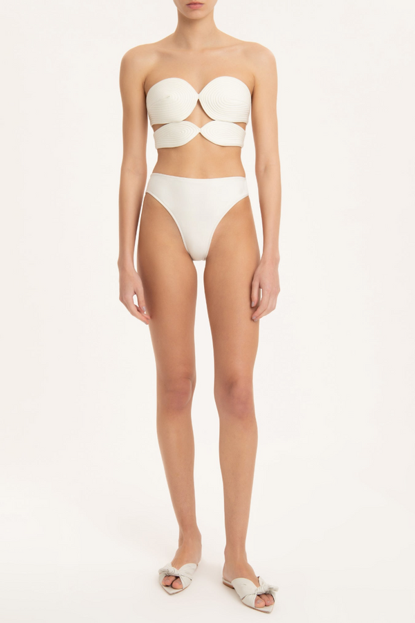 Adriana Degreas Matelasse Strapless High-leg Bikini