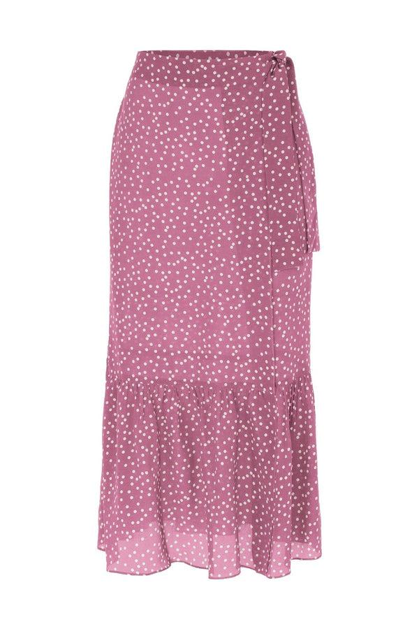 Adriana Degreas Mille Punti Midi Silk Skirt With Ruffles