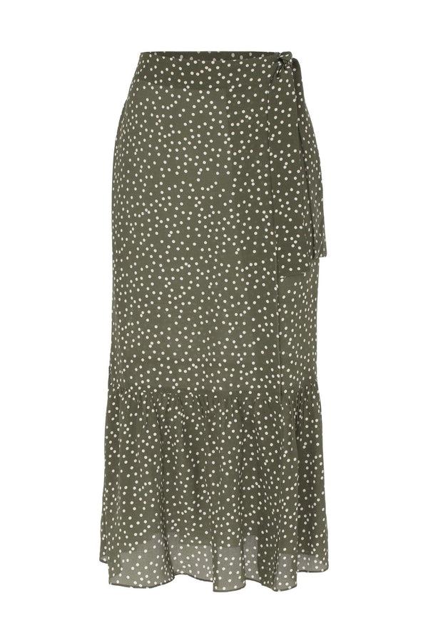 Adriana Degreas Mille Punti Midi Silk Skirt With Ruffles