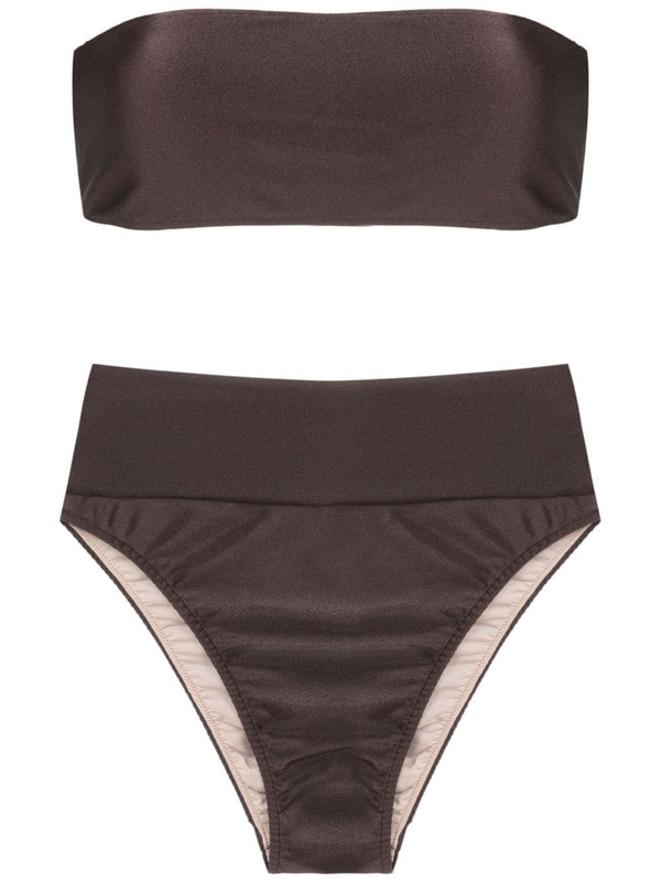 Adriana Degreas New Pois Solid High-Leg Bandeau Bikini