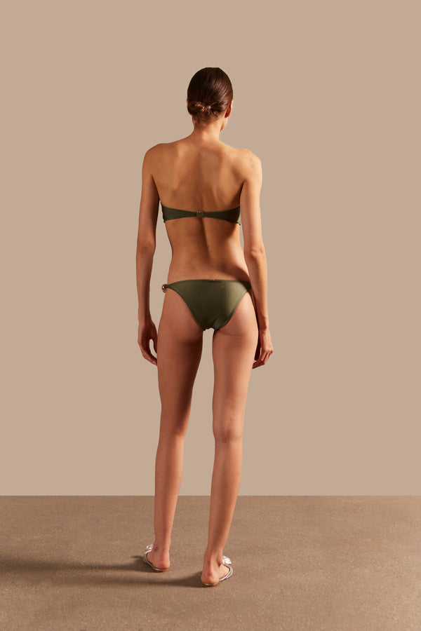 Adriana Degreas Oysters Solid Strapless Bikini With Pearl