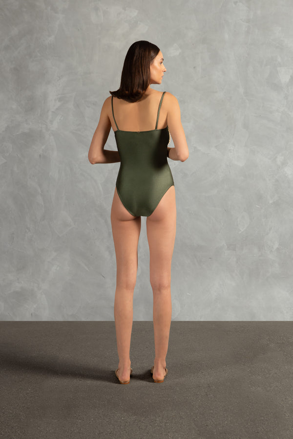 Adriana Degreas Oysters Solid Strapless Swimsuit With Pearls