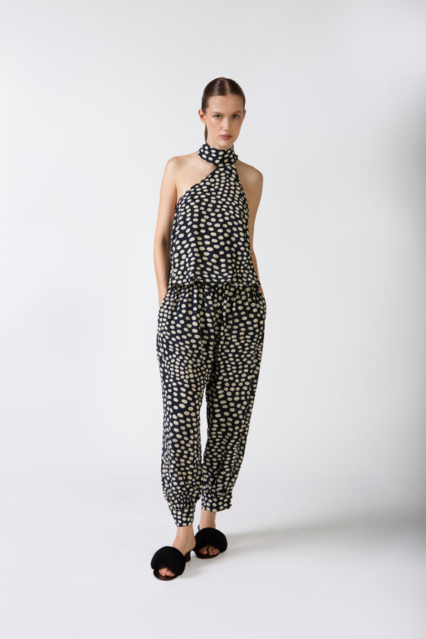 adriana degreas Pois One-Shoulder High-Neck Jumpsuit