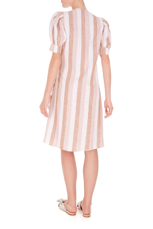 Adriana Degreas Porto Striped Short Dress With Knot Detail