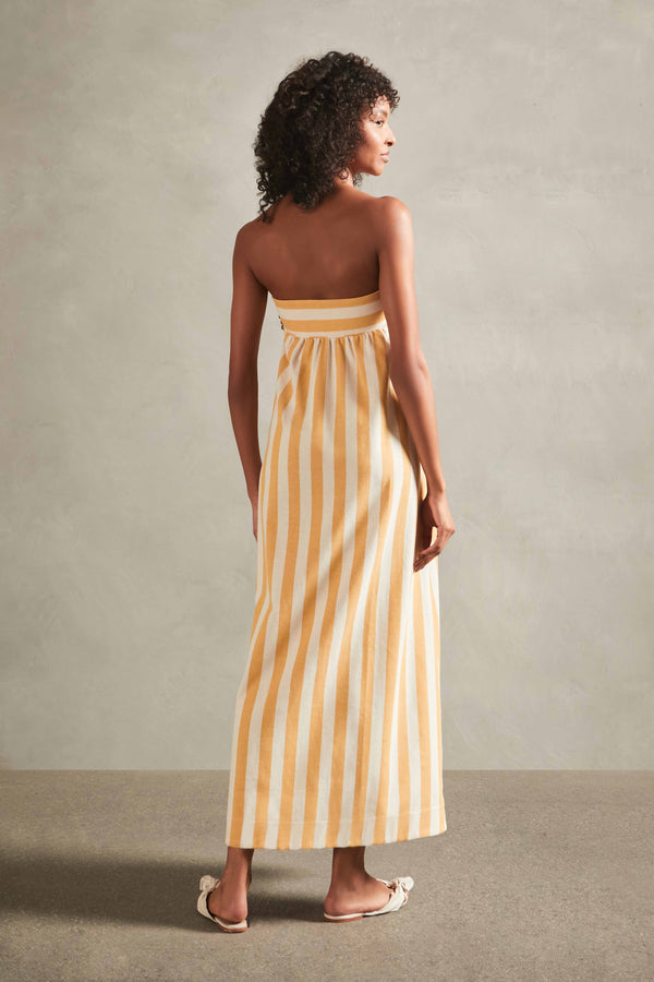 Adriana Degreas Riviera Striped Strapless Long Dress