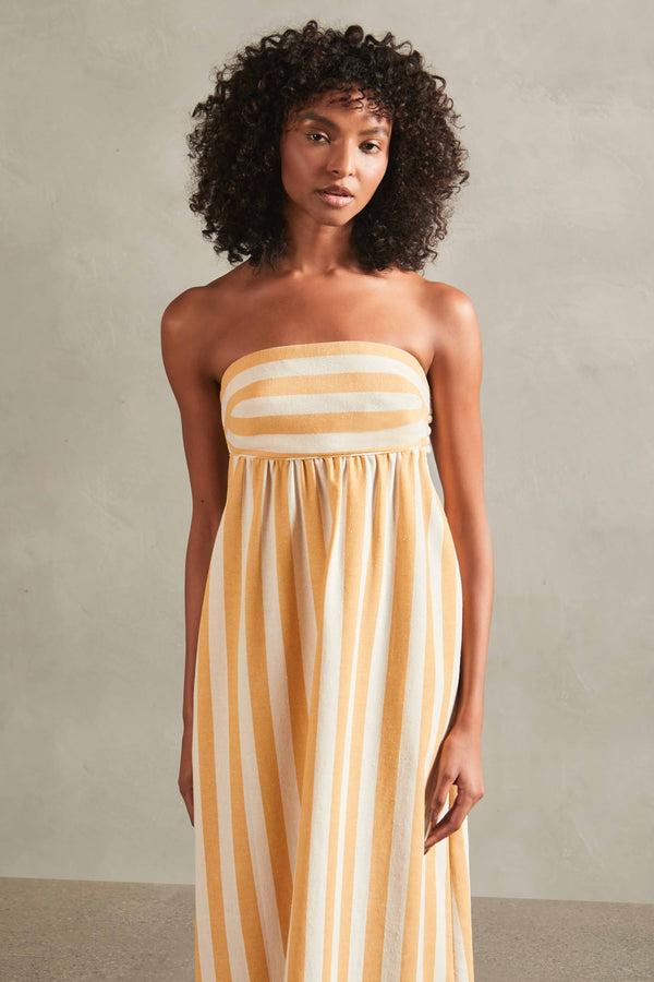 Adriana Degreas Riviera Striped Strapless Long Dress