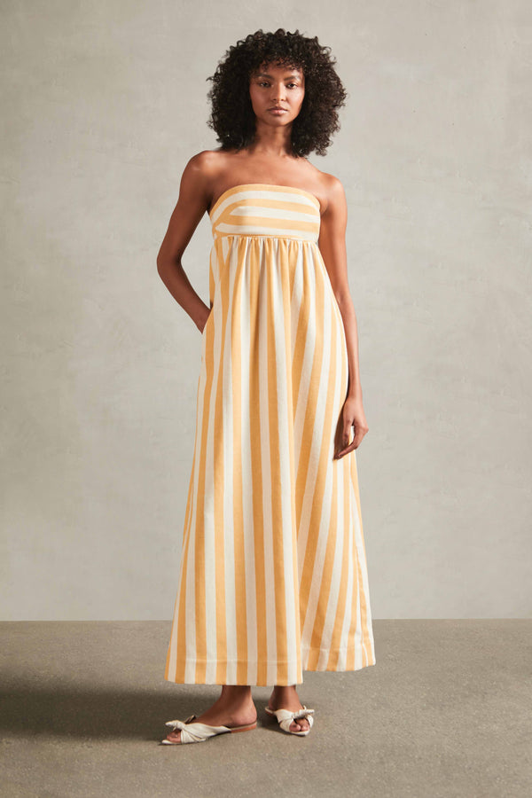 adriana degreas Riviera Striped Strapless Long Dress