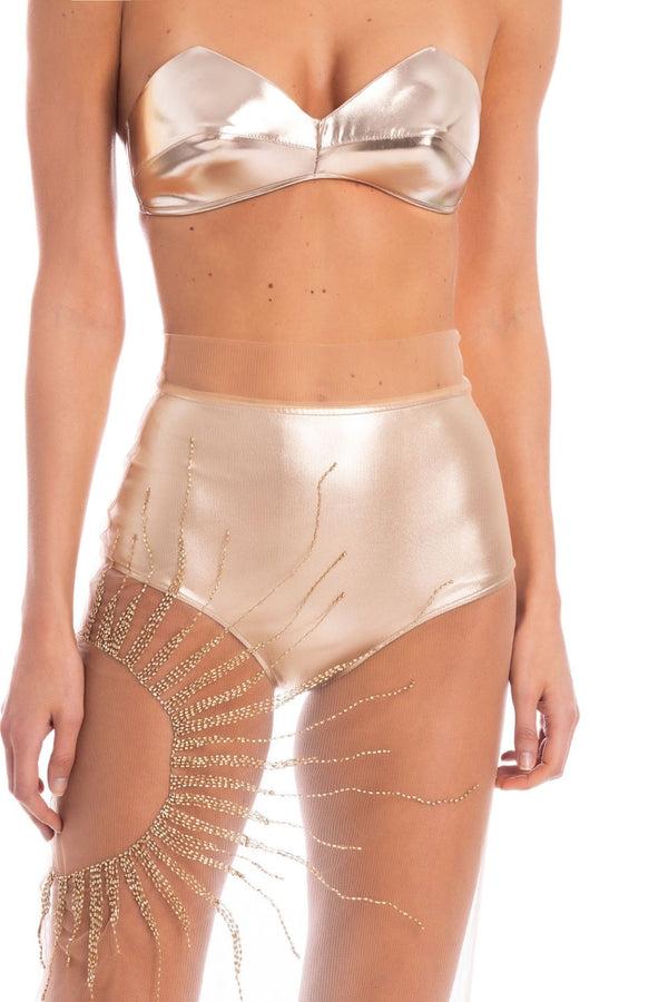 Adriana Degreas Soleil Embroidered Midi Skirt With Hot Pants