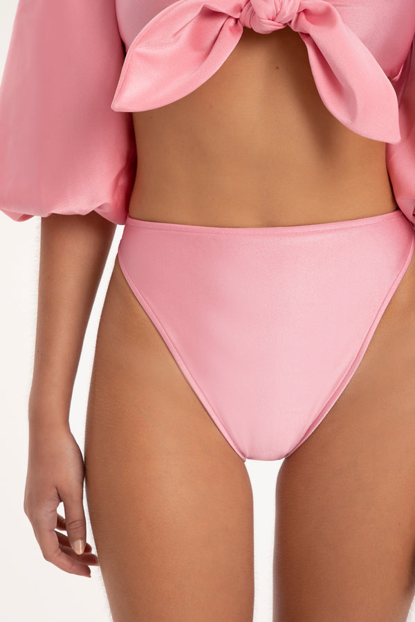 Adriana Degreas Solid Carre Vintage Puff-sleeved Bikini With Knot