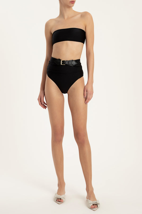 adriana degreas Solid Hot Pants Bikini With Buckle Detail