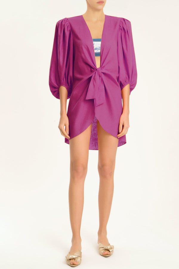 Adriana Degreas Solid Shirt With Voluminous Sleeves And Knot