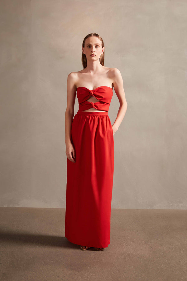 Adriana Degreas Solid Strapless Double-Knot Long Dress