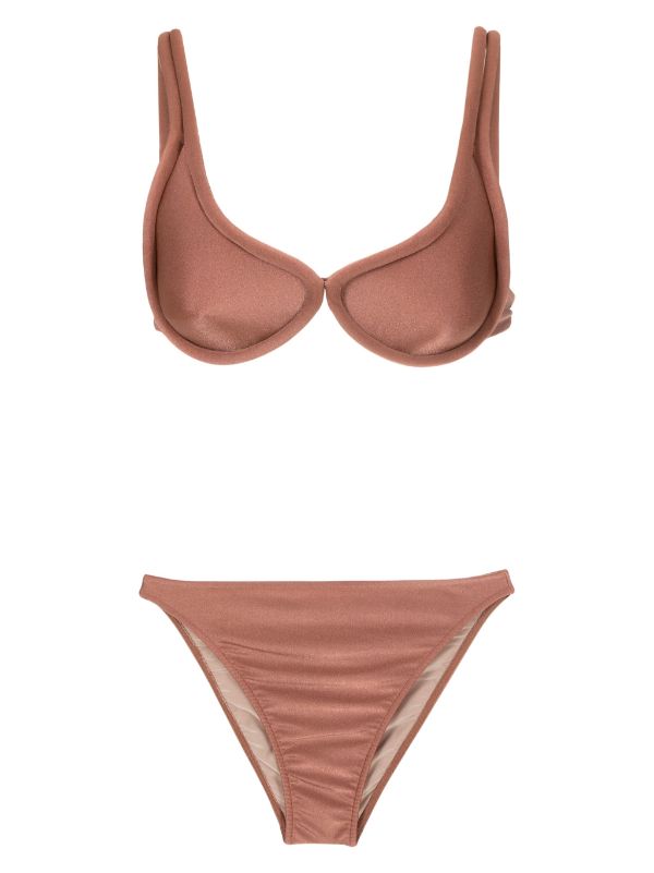 Adriana Degreas Spray Of Flower Solid High-Leg Bikini