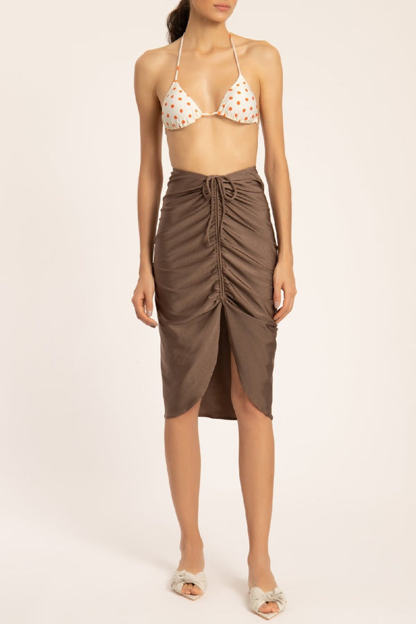 Adriana Degreas Tangerine Pois Triangle Bikini With Side Ties