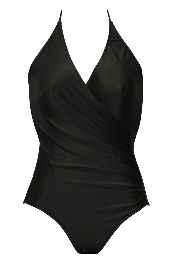Adriana Degreas Timeless Cross-Front Halterneck Swimsuit