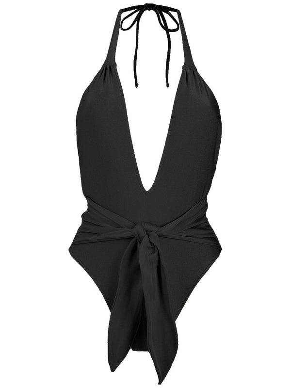 Adriana Degreas Timeless Halterneck Swimsuit With Knot