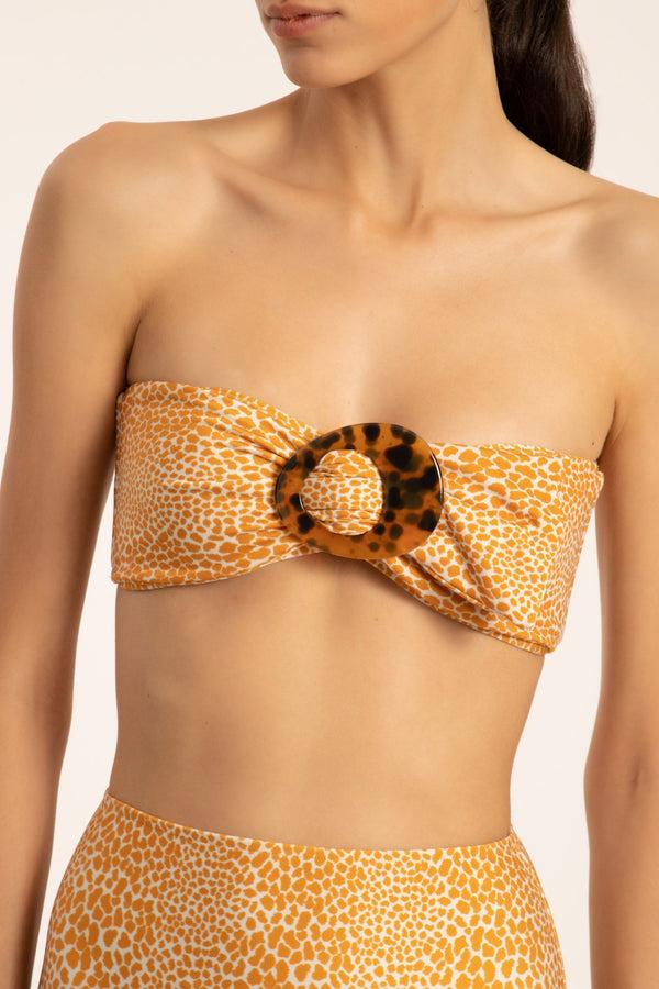 Adriana Degreas Tortoise High-Waisted Bikini With Buckle