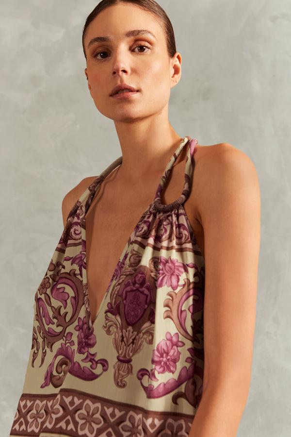 Adriana Degreas Vintage Citronelle Long Dress With Straps