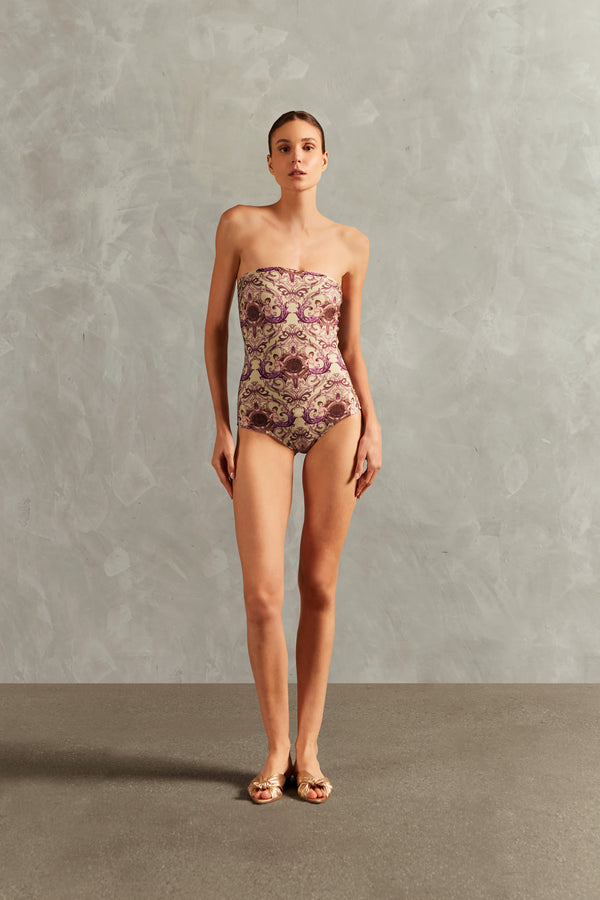 adriana degreas Vintage Citronelle Strapless Swimsuit