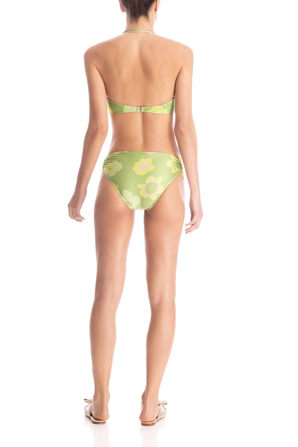 Adriana Degreas Vintage Flower Strapless Hot Pant Green S