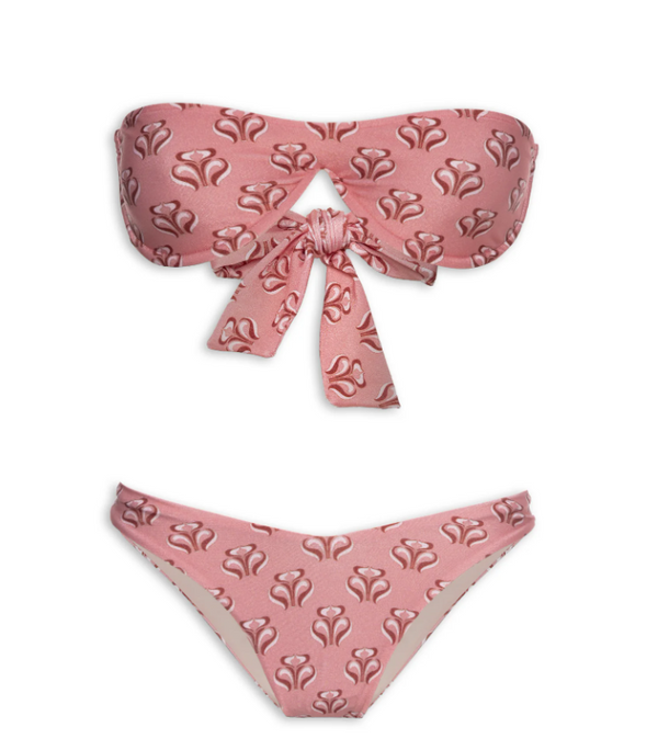 Adriana Degreas Vintage Lily High-Leg Strapless Bikini