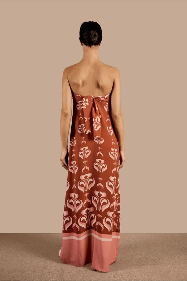 Adriana Degreas Vintage Lily Long Dress With Knot Detail