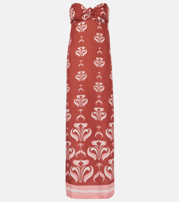 Adriana Degreas Vintage Lily Long Dress With Knot Detail