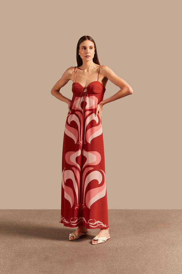 Adriana Degreas Vintage Lily Long Dress With Straps