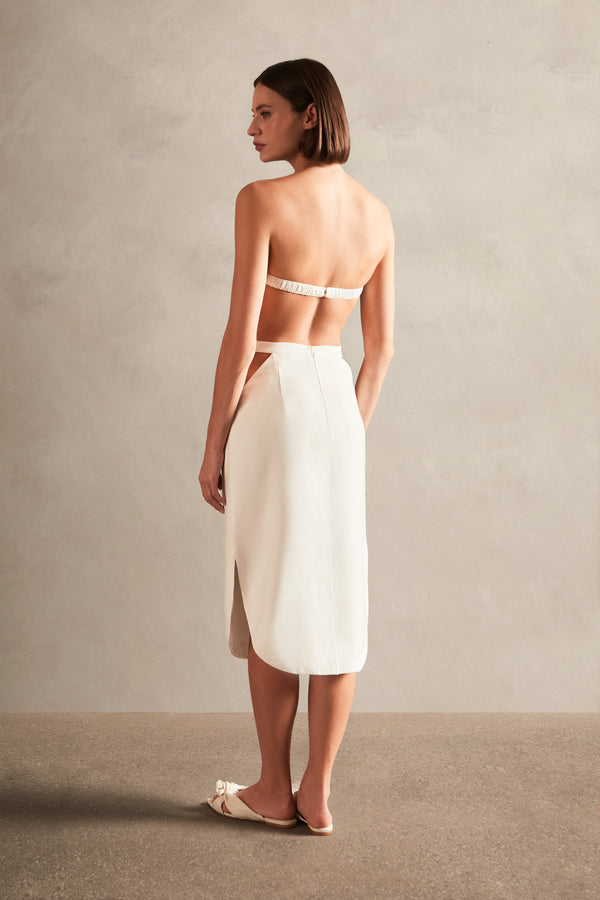Adriana Degreas Vintage Orchid Solid Cut-Out Midi Skirt