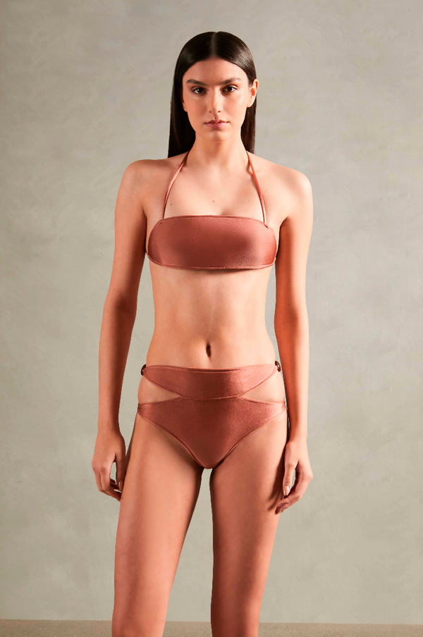 Adriana Degreas Vintage Orchid Solid High-Waisted Cut-Out Bikini
