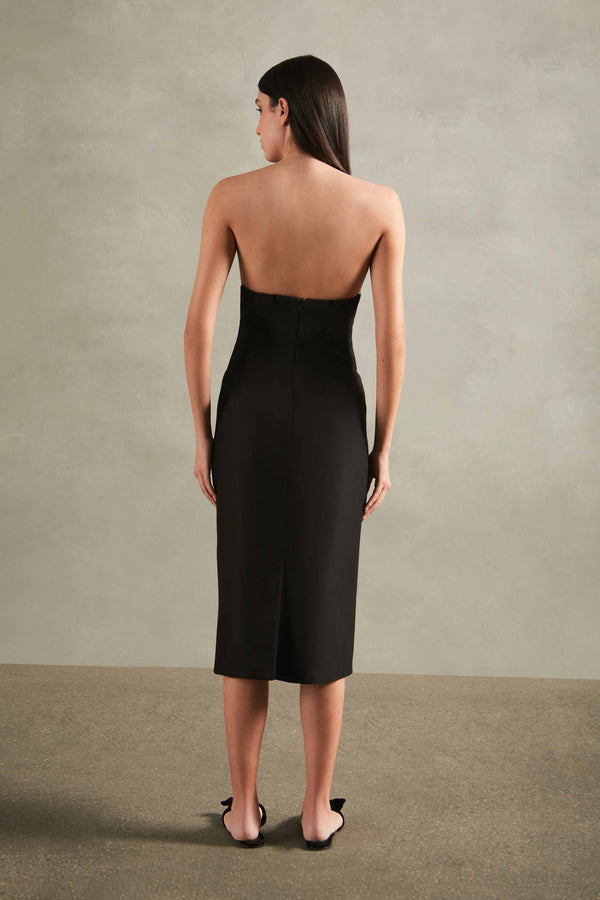 Adriana Degreas Vintage Orchid Solid Strapless Cut-Out Midi Dress
