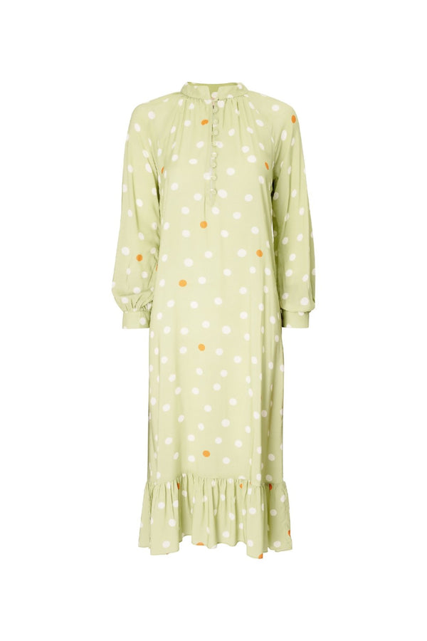 Adriana Degreas Vintage Pois Long Sleeve Midi Dress