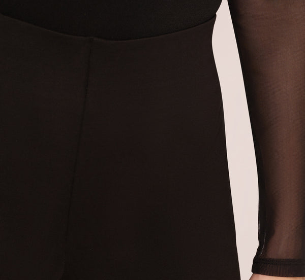 Adrianna Papell Ponte Knit Pull On Pant With Kick Flare Hem In Black