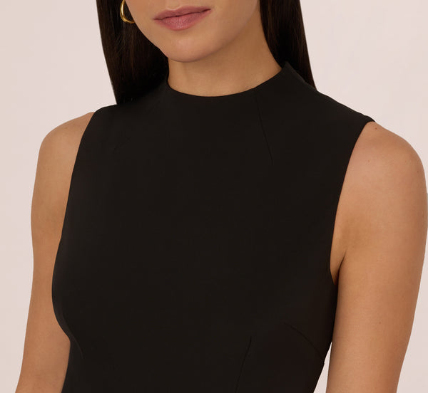 Adrianna Papell Sleeveless Romper With Peplum Hem In Black