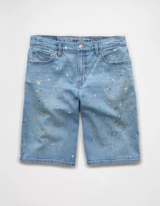 Aeo AE 11" Pride Dreamy Drape Stretch Denim High-Waisted Jort