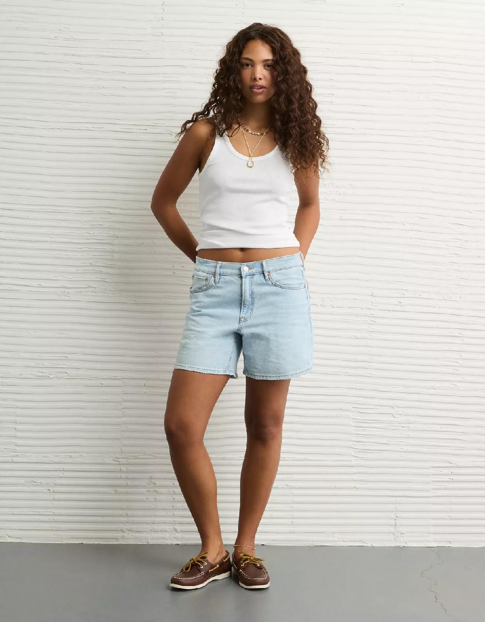 aeo AE 6" Strigid Super High-Waisted Relaxed Denim Short
