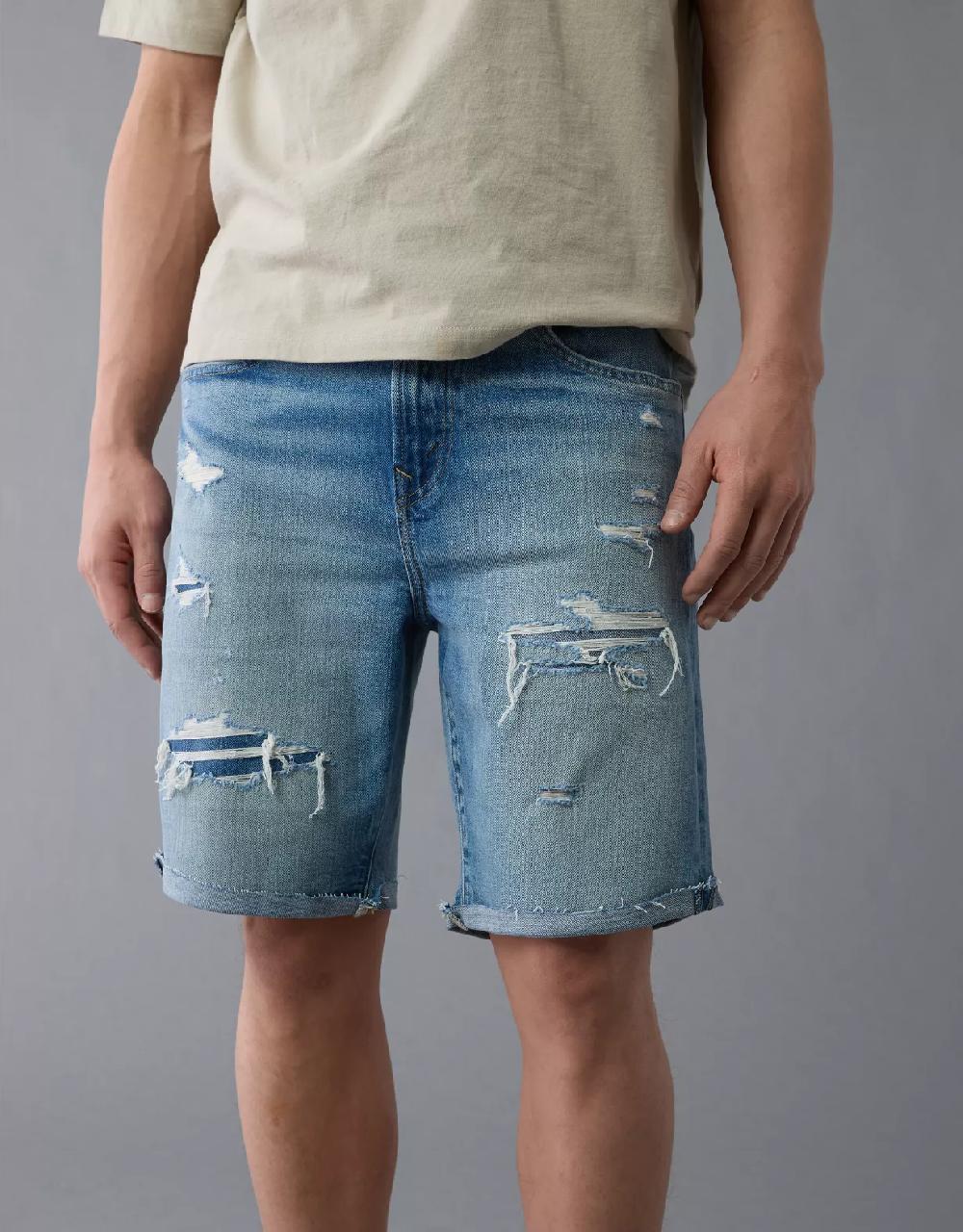 aeo AE 9" AirFlex+ +TENCEL™ Fibers Patched Denim Short
