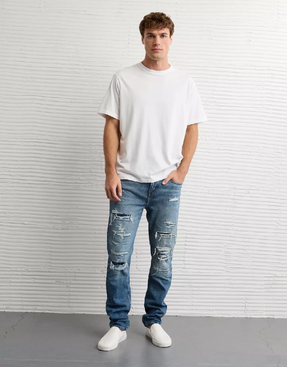 aeo AE AirFlex+ TENCEL™ Fibers Patched Athletic Fit Jean