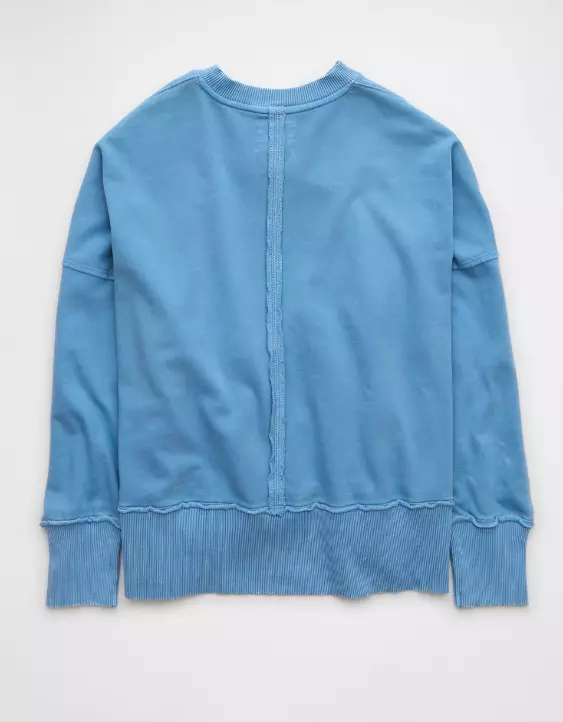 Aeo AE Big Hug Destination Graphic Crew Neck Sweatshirt