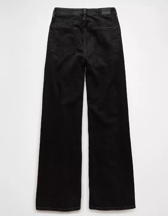 Aeo AE Dreamy Drape Stretch Curvy Super High-Waisted Baggy Wide-Leg Jean