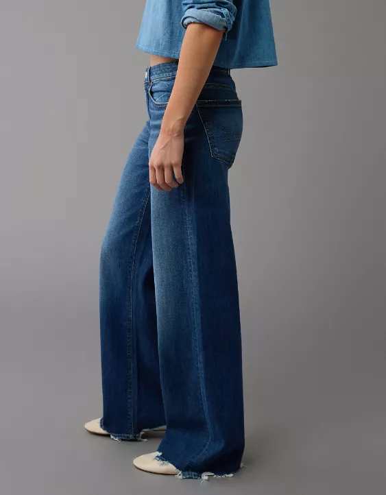 Aeo AE Dreamy Drape Stretch Low-Rise Baggy Wide-Leg Jean