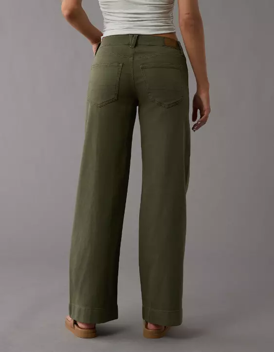 Aeo AE Dreamy Drape Stretch Low-Rise Baggy Wide-Leg Pant