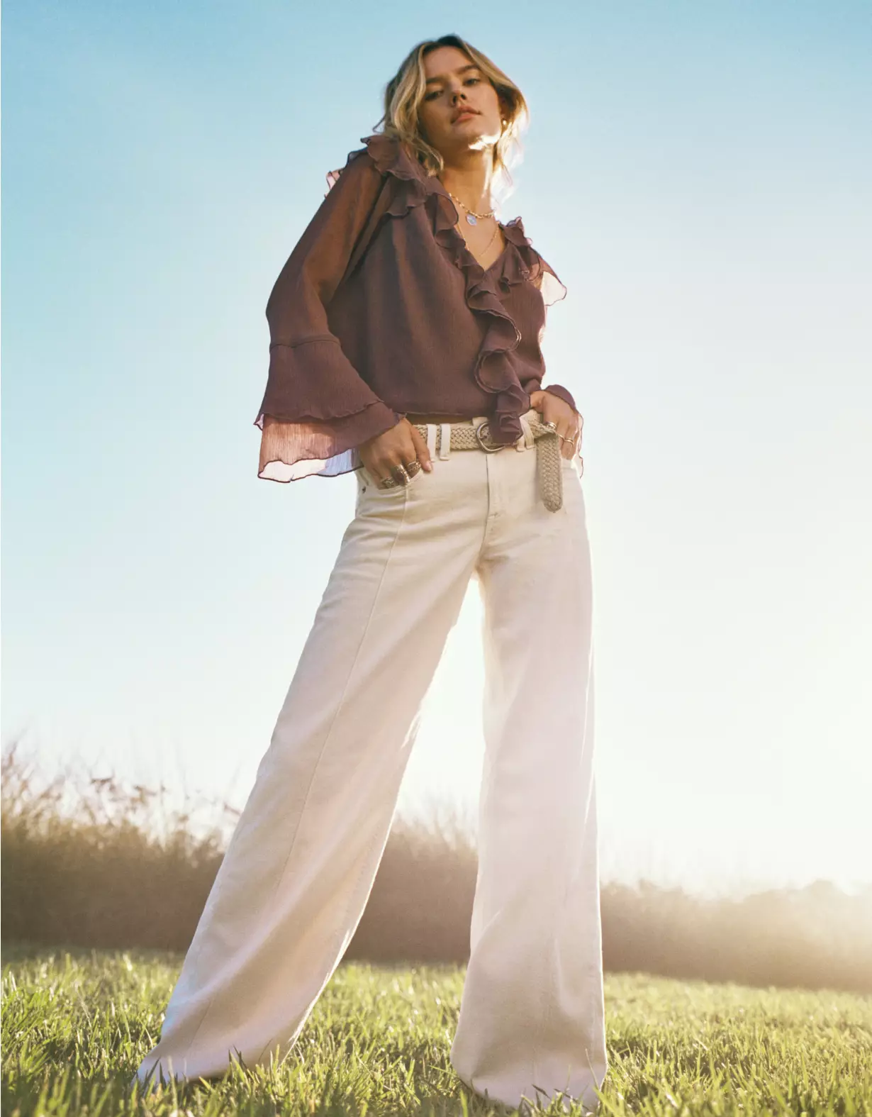 aeo AE Dreamy Drape Stretch Low-Rise Baggy Wide-Leg Pant