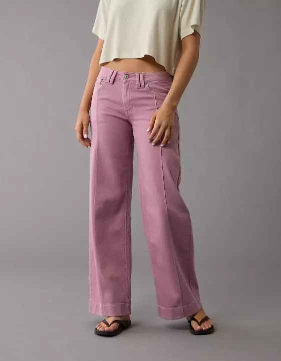 Aeo AE Dreamy Drape Stretch Low-Rise Baggy Wide-Leg Pant