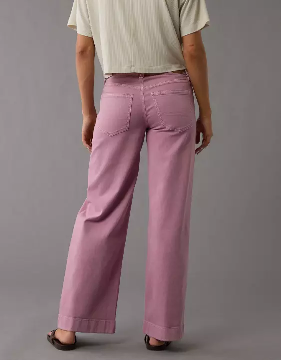 Aeo AE Dreamy Drape Stretch Low-Rise Baggy Wide-Leg Pant