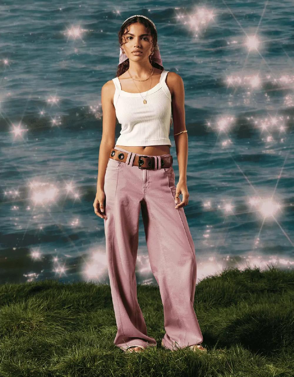 aeo AE Dreamy Drape Stretch Low-Rise Baggy Wide-Leg Pant