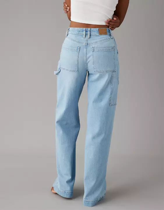 Aeo AE Dreamy Drape Stretch Super High-Waisted Baggy Wide-Leg Jean